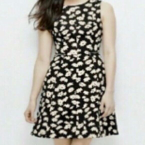 Ann Taylor size 0 black daisy midi dress sleeveless floral - Picture 2 of 9